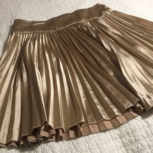 Gold shimmer pleat skirt